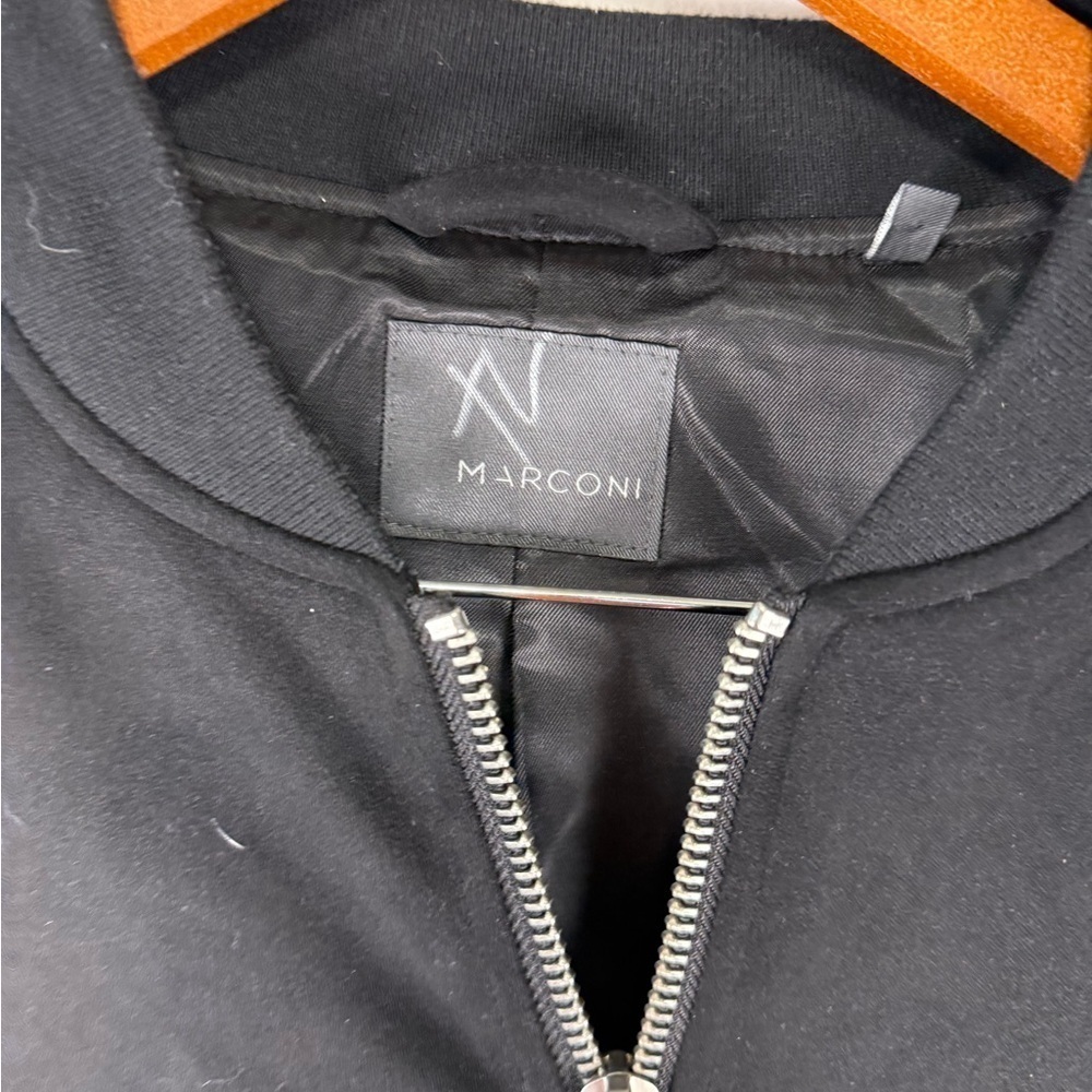 Marconi Jacket Black coat mens Large Black zip Jacket Size L Zip Up - Picture 7 of 7